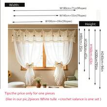 1pc Bohemian Style Crochet Lace Semi-Sheer Curtain With Tassel Tieback, American Country Style Translucent Archway Partition Curtain, Suitable For Hallway, Kitchen, Bedroom And Living Room Zoning - Beige - View 7