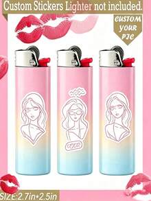 1/2/5/10pcs Customized Personalized Photo Lighter Packaging Stickers (Lighter Not Included), Upload Your Photo And Personalized Pattern To Create Exclusive Design, Decorate And Beautify Pocket Lighter Appearance, Can Print Brand Logo And Merchant Slogan - Multicolor - View 9