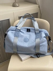 Large Capacity Solid Color Travel Bag For Storing Waterproof And Minimalist Men's And Women's Travel Bags - Blue - View 1