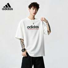 Áo thun ngắn tay casual Adidas 100% cotton, thoáng khí, mẫu mới mùa hè - màu đen - Xem 5