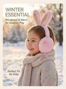 1pc Cute Rabbit Ear Foldable Warm Earmuffs For Kids - Multicolor - View 4