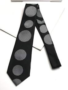 1pc Black Round Hand-Tied Tie For Men And Women, Suitable For Casual, Street, Daily, Party, Gift - Multicolor - View 4