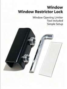 Sliding Window Limit Lock, Iron Window Stopper, Adjustable Anti-Fall Window Limit Lock With Key, Sliding Door And Window Rail Protection Limit Lock - A - View 1