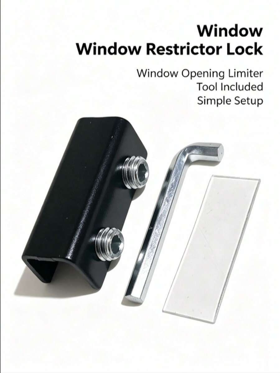 Sliding Window Limit Lock, Iron Window Stopper, Adjustable Anti-Fall Window Limit Lock With Key, Sliding Door And Window Rail Protection Limit Lock - A - View 1