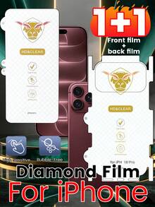 1pc Front Film Compatible With Apple Duo/18pro/18promax Side And Back Protection, Water-Repellent, No Water Stains, Daily Dust-Proof, No Gaps, No Dust Entry, No Peeling, Smooth Touch And Better Feel - White - View 2