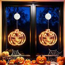 1pc Halloween Pumpkin Light, Suction Cup Light, Indoor String Lights With Timer Function, Create Scary Atmosphere Decoration, Suitable For Halloween, Various Room Walls, Holiday Decoration, Battery Powered (Batteries Not Included) - Suction Cup Light - View 6