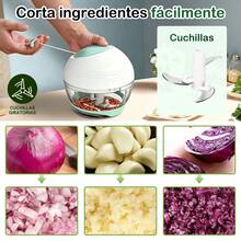 Multifunctional Vegetable Cutter, Kitchen Chopper, Chili Chopper, Vegetable Slicer, Garlic Grinder, Meat Chopper, Garlic Peeler - Multicolor - View 3