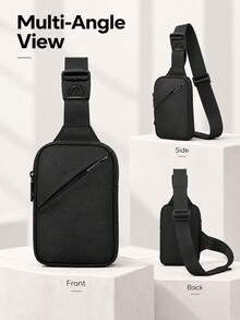 NYXIA Tas Selempang Dada Pria yang Ringkas, Tas Bahu Crossbody Ringan dengan Tali yang Dapat Diatur, Kantong Resleting untuk Perjalanan, Komuter, dan Kebutuhan Sehari-hari - MultiWarna - View 6