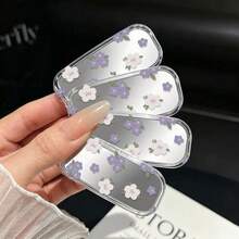 Foldable Makeup Mirror Phone Stand, Cute Flower Design, Lightweight And Portable, Suitable For Smartphone Back, Portable Phone Stand, Compatible With Various Phone Models - Multicolor - View 2