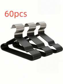 Non-Slip Stainless Steel Adult Hangers – Seamless Storage Organization For Bedroom, Bathroom, And Closet; Perfect For Seasonal Changes And Back-To-School. - Black - View 11