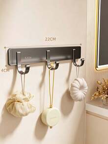 1pcMinimalist Style, Plastic, Rectangular, 3/4 Double-Prong Wall Hooks, Hang Towels & Bath Supplies, Wall Mounted Hook Rack, Storage Hanger, For Bathroom, Entryway, Bedroom, All Seasons & Housewarming - Multicolor - View 11