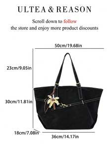 1pc Solid Color PU Leather New Women's Backpack, Shoulder Bag, Tote Bag, Fashion Square Handbag, Dual Handles, Zipper Closure, Suitable For Commuting, Shopping, Dating, Work - Black - View 8