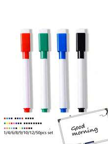 1/4/6/8/9/10/12/50pcs-Set Whiteboard Erasable Multi-Function Water-Based Markers, Dry-Erase Colorful Fluorescent Pens, Suitable For Children's Drawing And Writing, Applicable To Whiteboards, Calendars, Refrigerators, Schools, Offices And Home Learning Tools, Back To School Season, Christmas Gifts, New Year Gifts - Multicolor - View 2