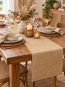 Burlap Table Runner, Unfinished‑Cut No‑Tassel Rustic Table Decor, Farmhouse Style Table Runner For Wedding Party Dining Home Decoration - Linen Table Runner - View 5