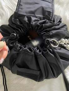 1-Pack Cosmetic Bag, Travel Portable Drawstring Storage Bag, Can Store Cosmetics, Travel Toiletries, Etc., It Is A Good Gift. This Storage Bag Comes And Can Be Used To Store Nail Art. - Black - View 2
