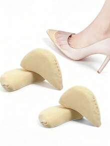 2 Pairs/Women's High Heel Shoe Toe Fillers Soft Comfortable Anti-Friction Foot Slide Half Size Insoles - Multicolor - View 7