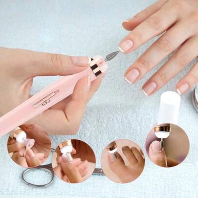 Lixadeira Elétrica Portátil 5 Em 1 – Sem Fio/ Recarregável/ Profissional Para Unhas/ Manicure/ Pedicure E Nail Art - WL