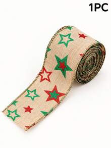 Julband i linne, flera tryckta mönster tillgängliga, röd- och svartrutig textur. Dekorativt julband för DIY, används för julgransinslagning, presentförpackning, kransdekoration och juldisplay i fönster. Julfestartikel, julpresentbuntning, handgjort dekorationsmaterial för att skapa en varm julstämning, lämpligt för juldekoration i hem och butik. - Flerfärgad - Visa 10