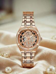 Guess Women's Quartz Watch, Stainless Steel Band, Exquisite Craftsmanship, Fashionable And Romantic, Cool And Stylish, Suitable For Daily Wear, Perfect Gift For Girlfriend Or Family, Also Suitable For Holiday Gifting. - Rose Gold - View 9