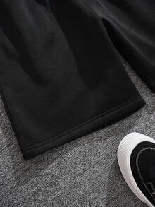 Shorts de verano para hombre, estampados simples, cintura elástica, para uso diario, trabajo, deporte, gimnasio y baloncesto - Café integral - Ver 7