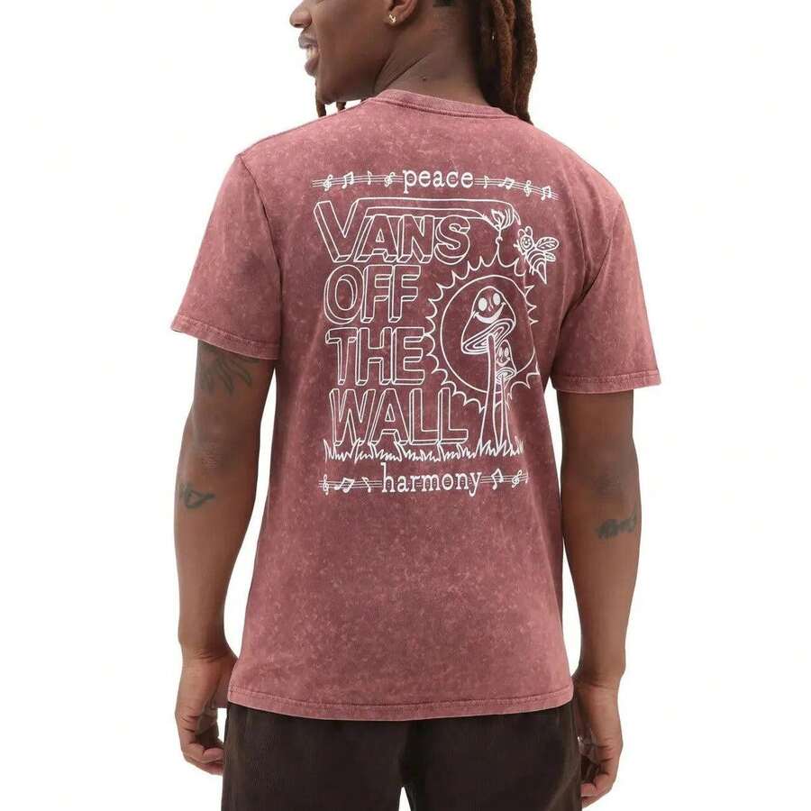 Vans Mens Plant Harmony Acid Wash T-Shirt / Red / RRP £42 - Red - View 1