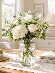 Large XXL Transparent Lacy Glass Vase – A Versatile Glass Vase For Bouquets And Cut Flowers; A Decoration For Tables, Sideboards, And Windowsills; Suitable For Homes, Offices, Restaurants, And Gifting; Simple, Elegant Design - Lacy - View 2