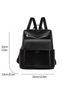 Ransel Kulit Vintage Pria, Ransel Kasual untuk Bisnis, Tas Travel Laptop Kapasitas Tinggi, Tas Ransel Pria Modis - Hitam - View 5