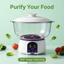 Oversized USB Rechargeable Fruit Vegetable Cleaner, Upgraded Multi-Battery Design For Long Endurance, High Efficient Portable Food Purifier With Stylish Look & Premium Material, Ideal For Home - White 3.8L - View 1