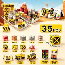 35pcs Magnetic Building Blocks Toy, Car Scene Sensory Educational Toy, Suitable For Children 3 Years And Above, Great Birthday And Back To School Gift, Random Color/Style - Multicolor - View 11