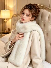 Faux Fur Scarf For Women, Luxury Fluffy Long Neck Wrap, Elegant Plush Scarf, Winter Warm Accessory For Coat Matching - Multicolor - View 9