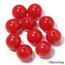 20pcs/Pack 20mm Acrylic Dual-Color Cloud Gradient Beads DIY Handmade Phone Chain Keychain Bag Charm Clothing Belt Decoration Large Diameter Beads - 20mm Two-tone Round Bead - View 40