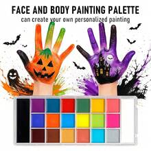 VERONNI Palet Cat Wajah & Tubuh Profesional 20 Warna, Tahan Lama, Untuk Efek Khusus Halloween & Riasan Cosplay - MultiWarna - View 5