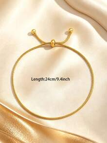 1pc Women's Fashion Adjustable Size Snake Chain Stainless Steel Bracelet, Exquisite Multi-Functional Accessory, Suitable For Daily Wear Or Holiday Occasions - Adjustable Bracelet - View 3