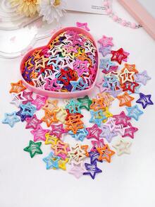 100/70/50/30/20Pcs Colorful Hollow Star BB Hair Clips, Matte Metal Snap Barrettes, Sweet Y2K Hair Accessories For Kids & Teens. - Multicolor - View 4