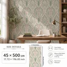 SUPSTICKER Vintage Botanical Bird Peel & Stick Wallpaper, Removable PVC Wall Decor For Bedroom, Living Room & Reading Corner - Flowers - View 12