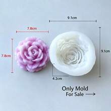 Large Peony Flower Silicone Mold, Suitable For DIY Aromatherapy Candles, Handmade Soap Making And Craft Production - 3D Floral Home Decor Gift - White - View 12