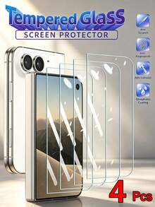 4Pcs Full Screen Tempered Glass Protector Protect Screen Full Screen Phone Protective Film Compatible With IPhone 18 Duo 17 16 15 14 13 12 11 Pro Max XS X XR 16 15 14 Plus 16e 17e Clear Protective Cover Glass Film - Clear - View 9