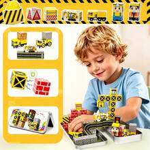 35pcs Magnetic Building Blocks Toy, Car Scene Sensory Educational Toy, Suitable For Children 3 Years And Above, Great Birthday And Back To School Gift, Random Color/Style - Multicolor - View 1