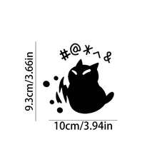 Angry Swearing Cat Car Sticker, Funny Grumpy Cat Decal For Window Mirror Bumper, Humorous Sassy Vehicle Decor Gift - A - View 3