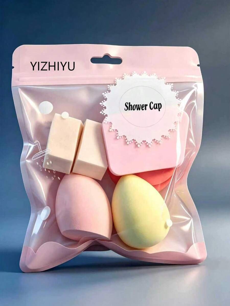 多功能化妝海綿套組,混色形狀化妝粉撲,適用底妝暈染,隨機顏色出貨 - 彩色 - 查看 1