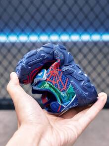 1 Pair Comfortable Fashion Lightweight Breathable Baby & Kids Sports Shoes With Easy-On/Off Strap Design, Suitable For Indoor/Outdoor All-Season Wear - Blue - View 10