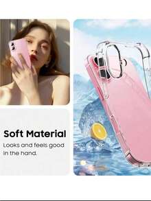 Shockproof Silicone Soft Case Compatible With Iphone 16 Pro Max, Ultra-Thin Transparent Back Cover, Compatible With Apple 16 Plus Pro Max 16+ 16Pro, Slim Shell, Waterproof, Anti-Fall, Anti-Scratch - Clear - View 3