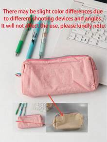 4pcs/1pc Macaron Color Aesthetic Pencil Case, Portable Large Capacity Minimalist Stationery Storage Bag, All-Season Unisex Pencil Pouch, Suitable For Students, Teenagers, Adults, School, Office, Home, Learning, Journaling, Crafting, Daily Use - Multiple Styles - View 12