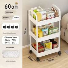 Multi-Layer Gap Storage Cart, Slim Independent Rolling Storage Rack, Suitable For Small Spaces, Refrigerator Side Storage Rack, Kitchen Bathroom Miscellaneous Storage Portable Cart, Home Space-Saving Storage Accessory - Multicolor - View 9