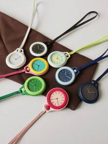 New Round Hanging Watch Creative Quartz Watch Fashion Versatile Backpack Bag Decoration Pendant Portable Small Clock - one-size - View 11