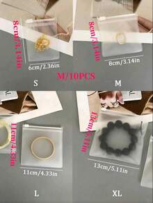 10pcs Self-Sealing EVA Zipper Bags - Jewelry Storage Bags, Suitable For Earrings, Rings And Accessories, Anti-Oxidation Reusable Sealed Packaging, Transparent Small Sealed Bags, Prevent Oxidation, Great Helper For Home And Travel - White - View 12