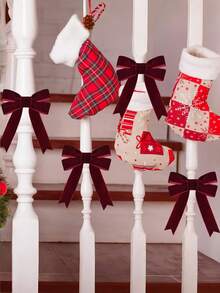 Pita Beludru Merah Tua Satu Sisi 6-38mm 1 Gulungan, Pita Natal, Kemasan Pajangan Perhiasan, Pita Kemasan Hadiah Bunga, Dekorasi Pesta DIY, Hari Valentine - pita - View 3