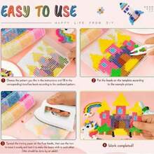 48 Colors Mini 3D Pixel Beads Puzzle Beads Handmade Craft Decoration Making High Quality Beads, DIY Beading Set Includes Base Plate, Iron-On Paper, Beading Pen, Storage Box, Tray, Spoon, Tweezers, Mini Iron-On Beads, DIY Handmade Material Kit, Suitable For Keychain Making And Creative Handicrafts | Odorless Material | Suitable For Beginners And Craft Enthusiasts | Creative Art Handmade Materials - Multicolor - View 4
