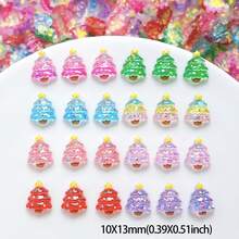50pcs Glow-In-The-Dark Christmas Tree Nail Art Charms, Colorful Translucent Resin Star Cute Cartoon Christmas Tree DIY Nail Accessories - Multicolor - View 5