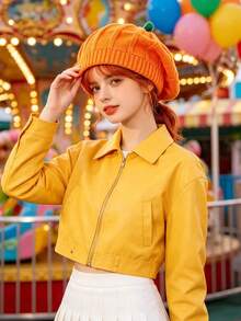 1pc Cute Halloween Pumpkin Knitted Hat, Women's Soft Warm Elastic Fit, Holiday Costume Hat, Suitable For Parties, Holiday Accessory - Multicolor - View 5
